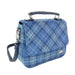Harris Tweed Thurso Square Shoulder Bag - Stylish Tartan Everyday Bag - Heritage Of Scotland - Light Blue Check (COL129)