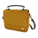 Harris Tweed Thurso Square Shoulder Bag - Stylish Tartan Everyday Bag - Heritage Of Scotland - Mustard with Overcheck (COL130)