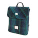 Harris Tweed Tummel Mini Backpack - Small Backpack with Phone Pocket - Heritage Of Scotland - Blue with Turquoise Overcheck (COL119)