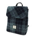 Harris Tweed Tummel Mini Backpack - Small Backpack with Phone Pocket - Heritage Of Scotland - Grey with Black Tartan (COL095)