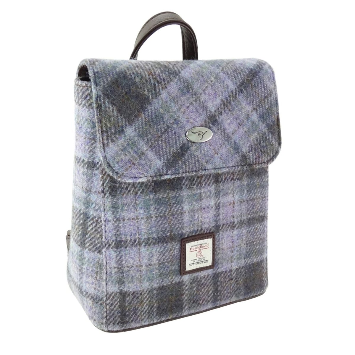 Harris Tweed Tummel Mini Backpack - Small Backpack with Phone Pocket - Soft Purple Tartan (COL155) - Heritage Of Scotland -