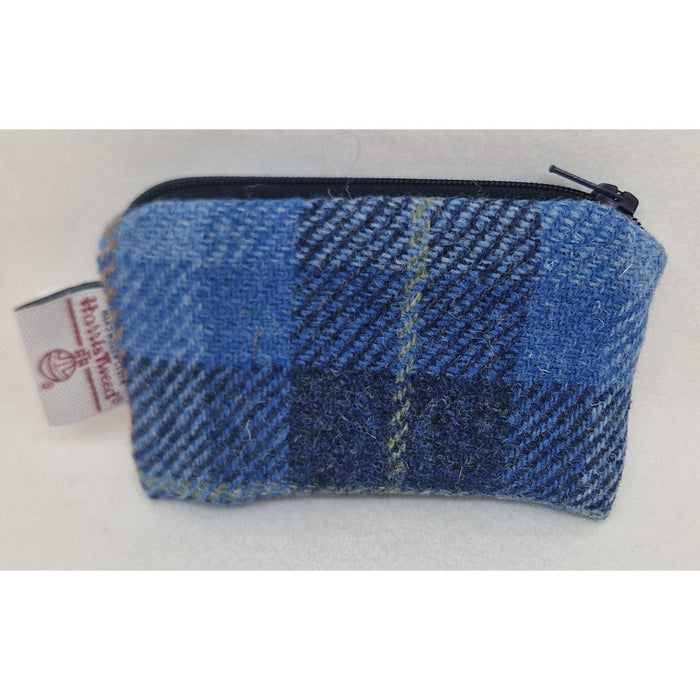 Harris Tweed Zip Coin Purse Blue - Heritage Of Scotland - BLUE