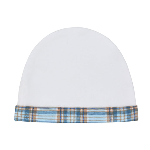 Hat + Mitten - Heritage Of Scotland - WHITE/BLUE TARTAN TRIM