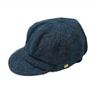 HEDDLE & REED Harris Tweed Baker Blue Herringbone Unisex Wool Cap - Heritage Of Scotland -