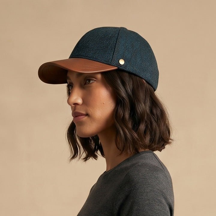 Heddle & Reed Harris Tweed Baseball Cap Blue Multi - Heritage Of Scotland - BLUE MULTI / ONE SIZE