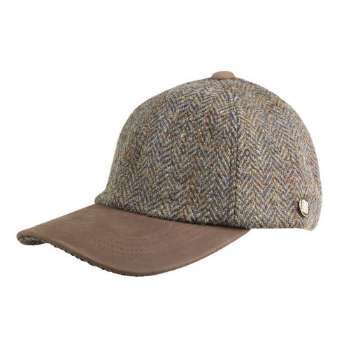 Heddle & Reed Harris Tweed Baseball Cap Brown Herringbone - Heritage Of Scotland - BROWN HERRINGBONE