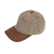 Heddle & Reed Harris Tweed Baseball Cap Green Herringbone - Heritage Of Scotland - GREEN HERRINGBONE / ONE SIZE