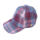 HEDDLE & REED Harris Tweed Baseball Wool Cap Check - Heritage Of Scotland - PINK/BLUE CHECK
