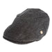 Heddle & Reed Harris Tweed Flatcap Black Herringbone - Heritage Of Scotland - BLACK HERRINGBONE