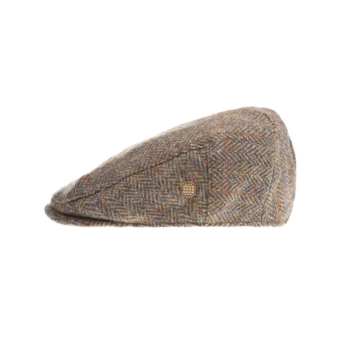 Heddle & Reed Harris Tweed Flatcap Brown Herringbone - Heritage Of Scotland - BROWN HERRINGBONE