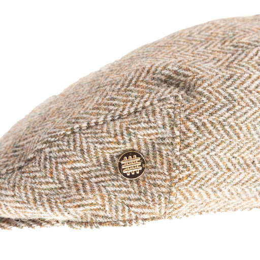 Heddle & Reed Harris Tweed Flatcap Green Herringbone - Heritage Of Scotland - GREEN HERRINGBONE