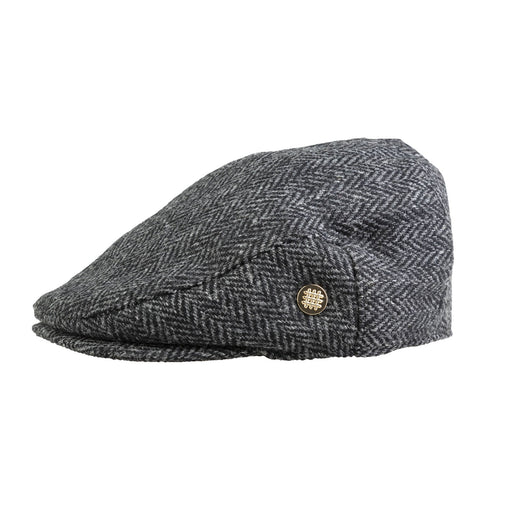 Heddle & Reed Harris Tweed Flatcap Grey Herringbone - Heritage Of Scotland - GREY HERRINGBONE