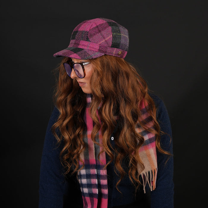 HEDDLE & REED HARRIS TWEED LADIES CADET - Heritage Of Scotland - PURPLE CHECK TRT110