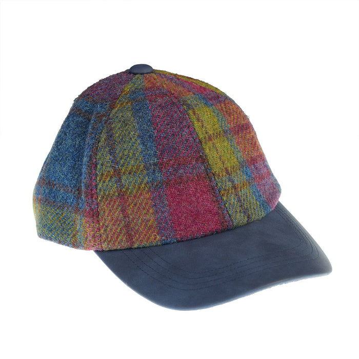HEDDLE & REED HARRIS TWEED LDS BASEBALL CAP - Heritage Of Scotland - PINK CHECK