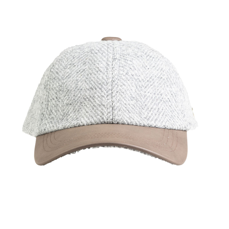 Heddle & Reed Harris Tweed Lds Baseball Grey Herringbone - Heritage Of Scotland - GREY HERRINGBONE