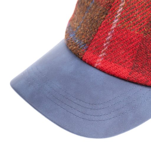 Heddle & Reed Harris Tweed Lds Baseball Red Check - Heritage Of Scotland - RED CHECK