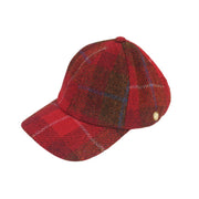 Heddle & Reed Harris Tweed Wool Baseball Cap – Luxury Tweed Style Cap - RED CHECK - Heritage Of Scotland -