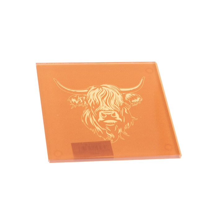 Heilan Coo Coaster - Heritage Of Scotland - RUST/GOLD