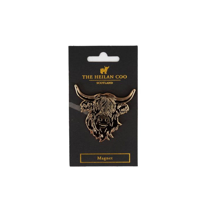 Heilan Coo Enamel Magnet - Heritage Of Scotland - BLACK/GOLD