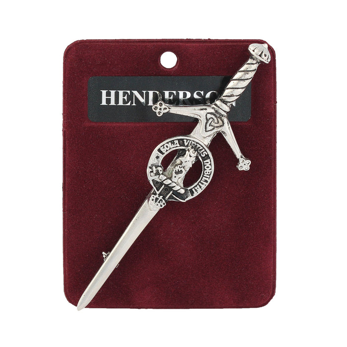Henderson Clan Badge, Kilt Pin, Lapel Pin, Cufflinks, Keyring/Key Fob & Gift Set — Fine Pewter by Art Pewter — Made in Scotland (Shiny Finish) - Heritage Of Scotland - Kilt Pin