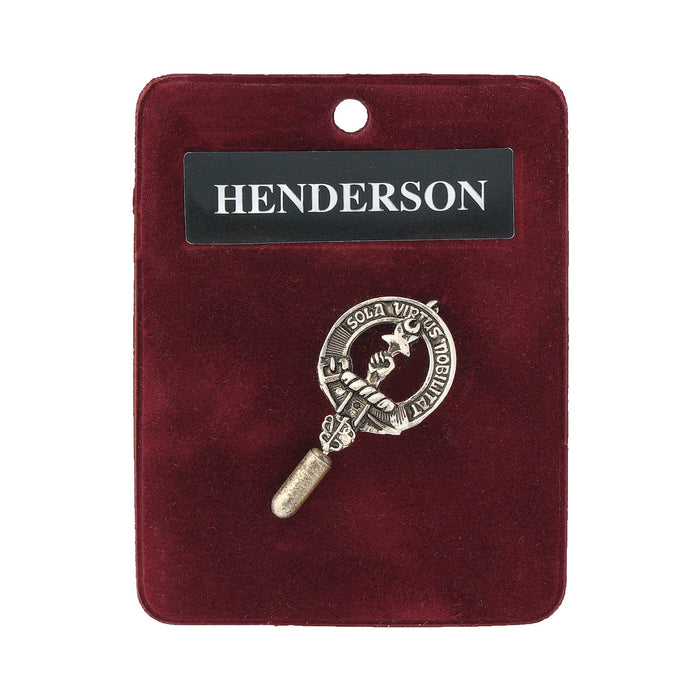 Henderson Clan Badge, Kilt Pin, Lapel Pin, Cufflinks, Keyring/Key Fob & Gift Set — Fine Pewter by Art Pewter — Made in Scotland (Shiny Finish) - Heritage Of Scotland - Lapel Pin