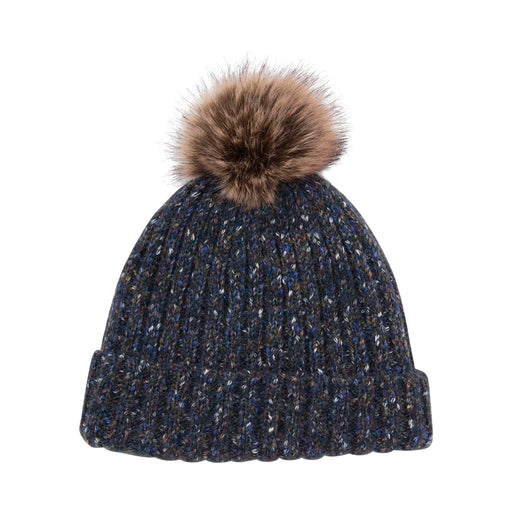 Heritage Donegal Rib Lined Pom Pom Hat - Heritage Of Scotland - BLUE