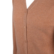 Heritage of Scotland Dunedin Cashmere V‑Neck Cardigan - Camel - 100 % Pure Cashmere - Heritage Of Scotland - XS