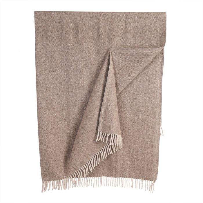 Herringbone Blanket Taupe - Heritage Of Scotland - TAUPE