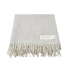 Herringbone Blanket Throw - Oyster Grey - Heritage Of Scotland - 