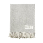 Herringbone Blanket Throw - Oyster Grey - Heritage Of Scotland - 