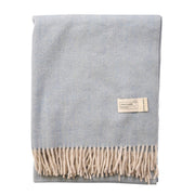 Herringbone Knee Blanket – Pastel Throw with Fringes - Heritage Of Scotland - CORNFLOWER