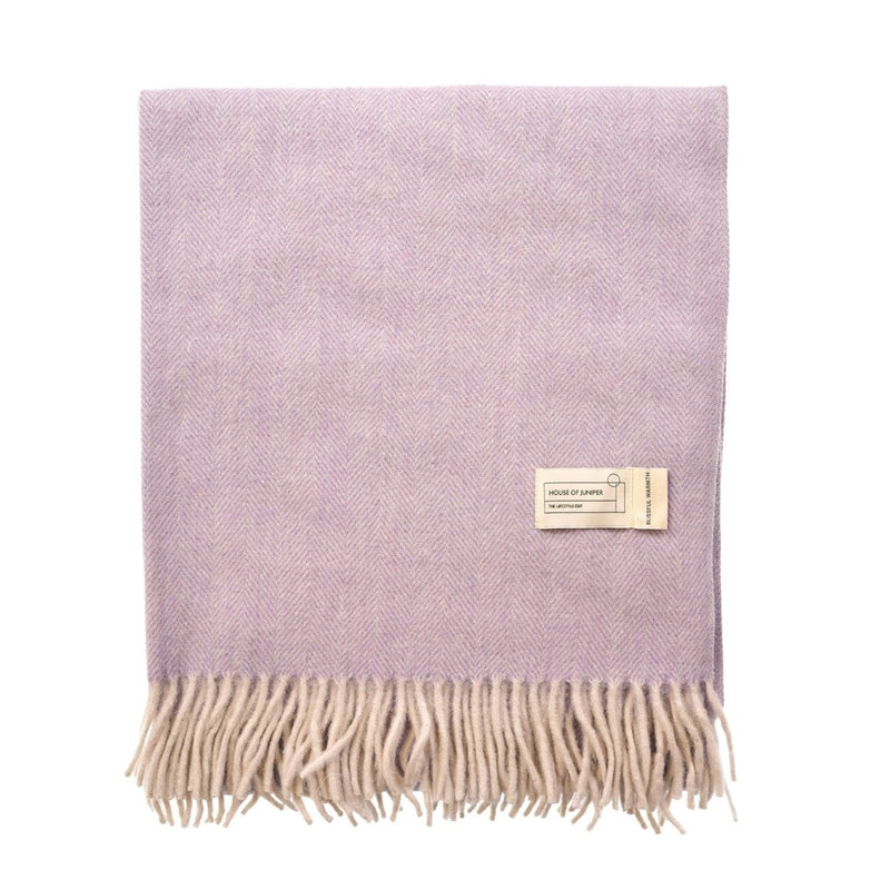 Herringbone Knee Blanket – Pastel Throw with Fringes - Heritage Of Scotland - HEATHER