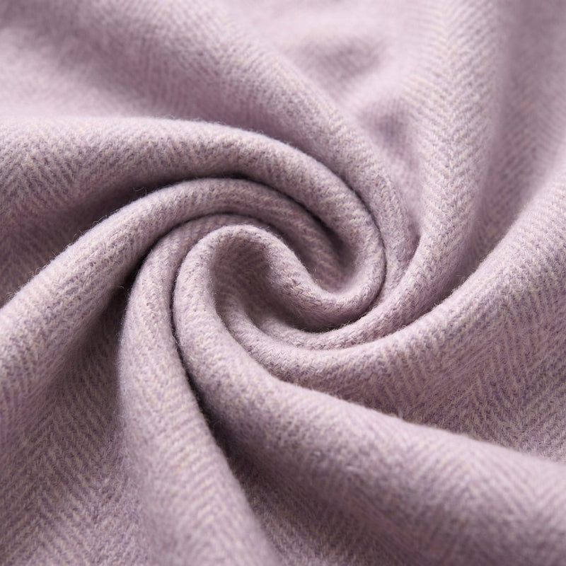 Herringbone Knee Blanket – Pastel Throw with Fringes - Heritage Of Scotland - HEATHER