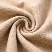 Herringbone Knee Blanket – Pastel Throw with Fringes - Heritage Of Scotland - SAND BEIGE/NATURAL