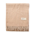 Herringbone Knee Blanket – Pastel Throw with Fringes - Heritage Of Scotland - SAND BEIGE/NATURAL