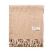 Herringbone Knee Blanket – Pastel Throw with Fringes - Heritage Of Scotland - SAND BEIGE/NATURAL