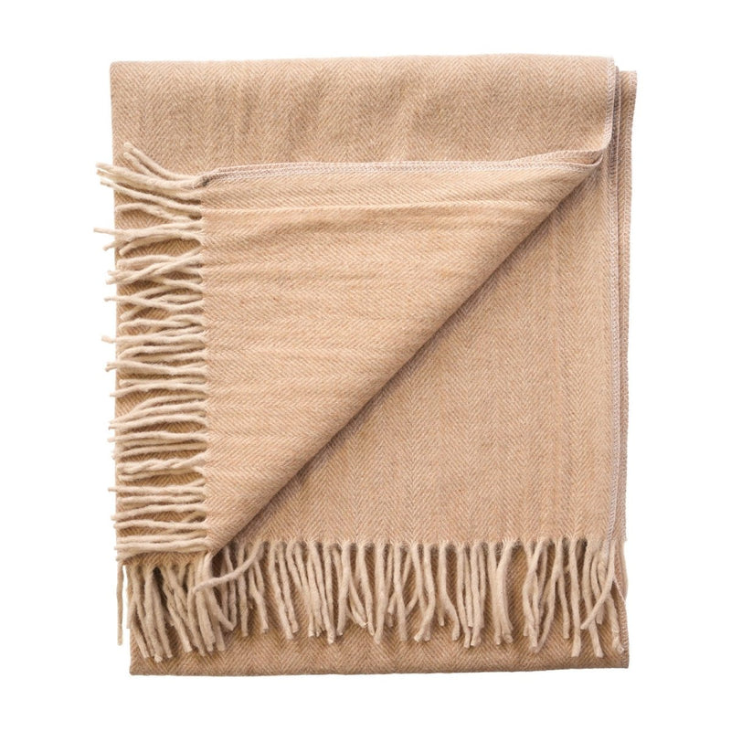 Herringbone Knee Blanket – Pastel Throw with Fringes - Heritage Of Scotland - SAND BEIGE/NATURAL