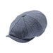 Herringbone Tweed Newsboy Cap - Heritage Of Scotland - BLUE