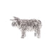 Highland Cow Mini Ornament/ Silver Resin - Heritage Of Scotland - N/A