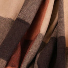 Highland Earth Tone Block Check Recycled Wool Blend Blanket - HOT SAUCE - Heritage Of Scotland -