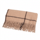 Highland Windowpane Wool Blend Throw Blanket with Tasselled Fringe - DUNE - Heritage Of Scotland -