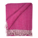 Highland Wool Blend Herringbone Throw Blanket - Extra Warm, Pink - Heritage Of Scotland - PINK