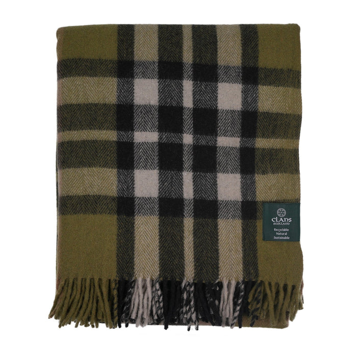 Highland Wool Blend Tartan Blanket Throw - Heritage Of Scotland - EXPLODED SCOTTY THOMSON CYPRESS