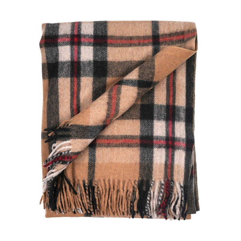 Highland Wool Blend Tartan Blanket Throw - Heritage Of Scotland - EXPLODED THOMSON CAMEL