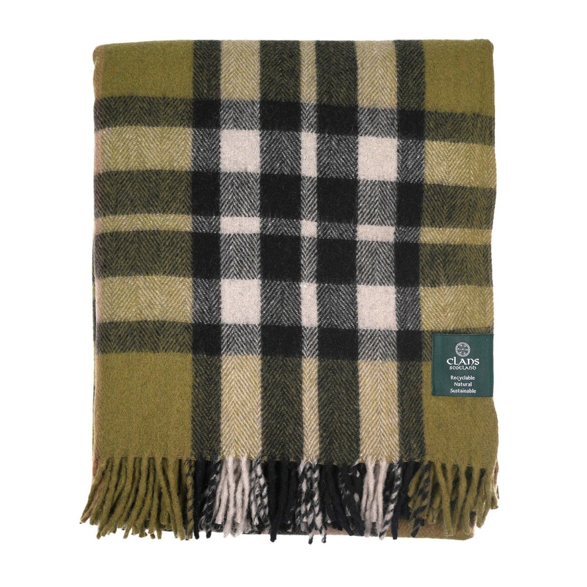 Highland Wool Blend Tartan Blanket / Throw Extra Warm EXPLODED SCOTTY THOMSON CYPRESS - Heritage Of Scotland -