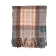 Highland Wool Blend Tartan Blanket / Throw Extra Warm MACKELLAR NATURAL - Heritage Of Scotland -
