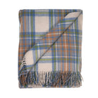 Highland Wool Blend Tartan Blanket / Throw Extra Warm STEWART MUTED BLUE - Heritage Of Scotland -