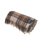 Highland Wool Blend Tartan Blanket / Throw Extra Warm STEWART NATURAL DRESS - Heritage Of Scotland -