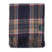 Highland Wool Blend Tartan Blanket / Throw Extra Warm STEWART NAVY - Heritage Of Scotland -