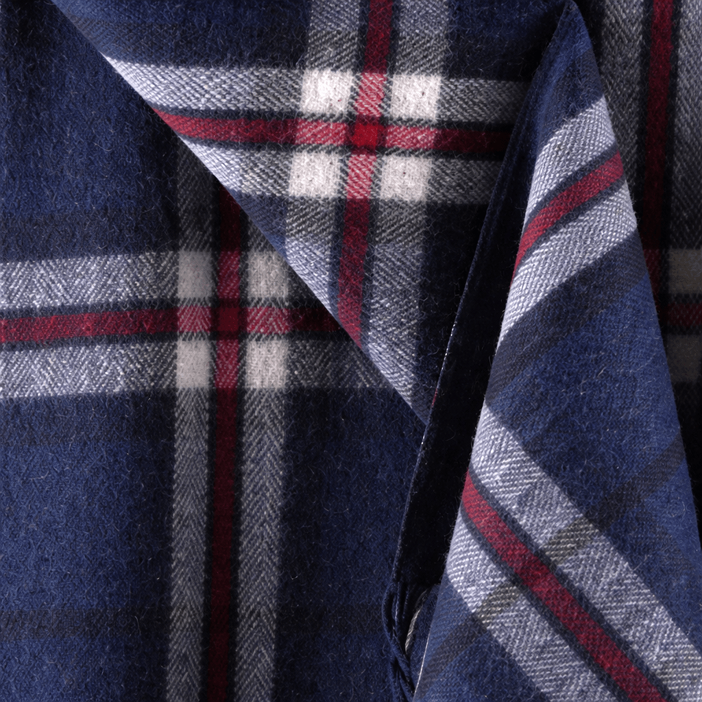Highland Wool Blend Tartan Blanket / Throw Extra Warm THOMSON NAVY - Heritage Of Scotland -